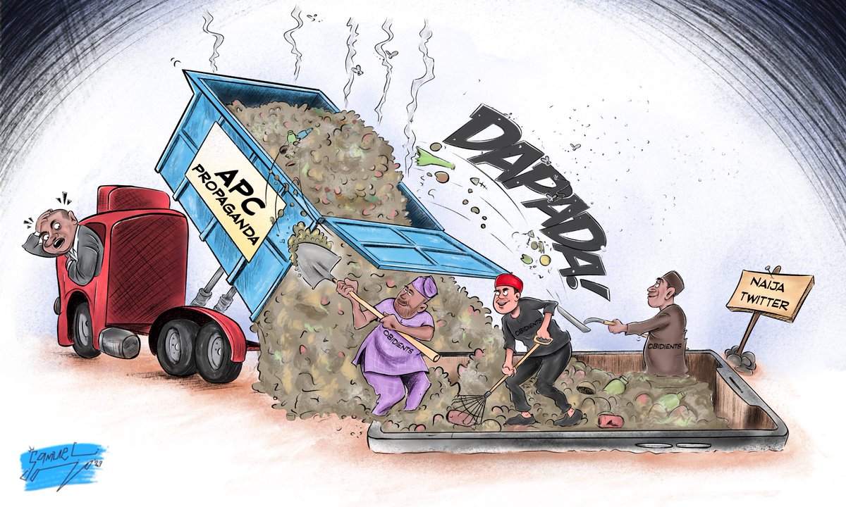 Garbage in, garbage out! 🗑️
This cartoon is a reminder to be vigilant against propaganda.
#FactCheck #CriticalThinking #CombatPropaganda
#SayNoToPropaganda #NigeriaPolitics #PeterObi #Obidient #Ihavemyevidence