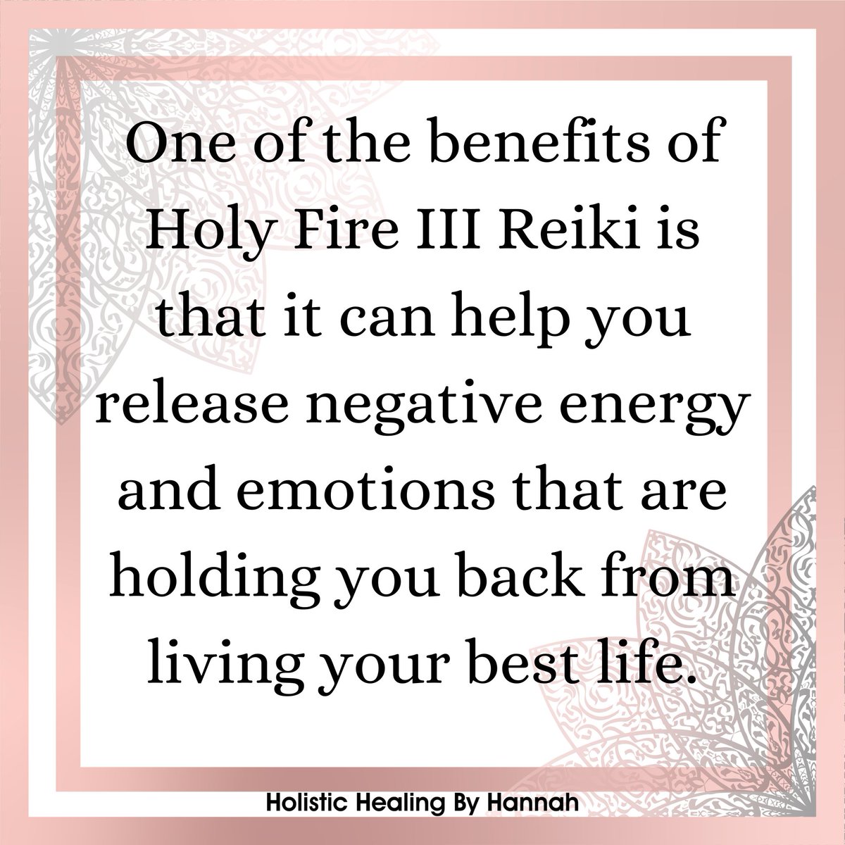 One of the benefits of Holy Fire III Reiki is that it can help you release negative energy and emotions that are holding you back from living your best life. 

Level 1 Class tomorrow! 

#SpiritualGuidanceSystem #SelfReiki #InternalGuidanceSystem #InnerKnowing