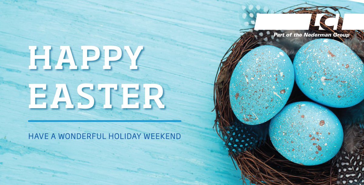 LCIcorp's tweet photo. Happy Easter! From all of us at LCI, we wish you a wonderful and safe holiday weekend.
  
As a reminder, our US offices will be closed today, 04/07. See you on Monday!

#TheCleanAirCompany #CleanAir #Nederman #LCI #Easter #HappyEaster #OfficeClosed https://t.co/ims0lYCJ5G
