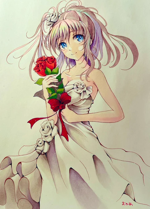 サラさん白ドレスでBirthday 