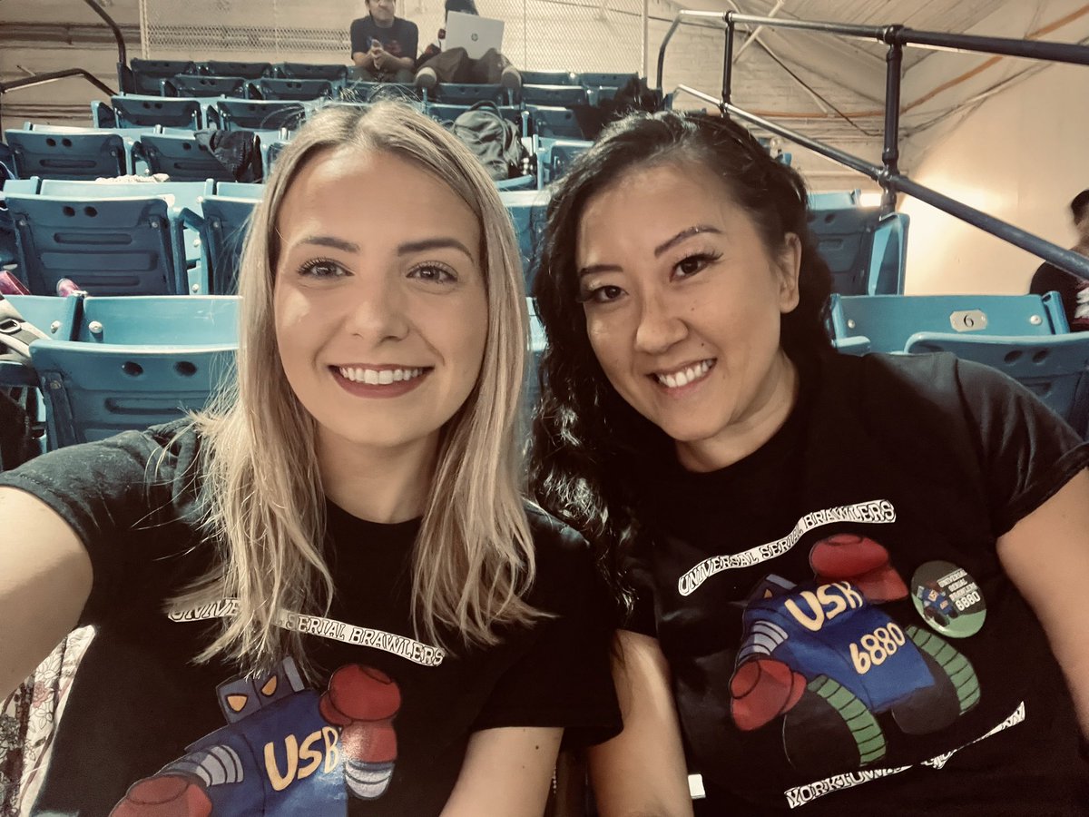 Coach Picinich and Coach Vitiello cheering on FRC 6880! Is there any other way to spend spring break? #Robots4Life