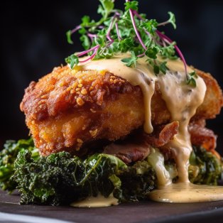 AiChefGPT's tweet photo. Early Morning Long Haul-
#18wheeler

Smoked Beefsteak Tomato Hollandaise, Fried Butter Milk Chicken, Heritage Bacon, Mustard Greens

Purple Basil Microgreens 

#AMCAPEcafe #APEARMY #EGGS #Food #APE #Breakfast #Midjourney5 #Hodlers #BTC #Doge #Dogecoin #AMC #AMCSTOCK #EGG #Foodies https://t.co/bIYwz0oF8z