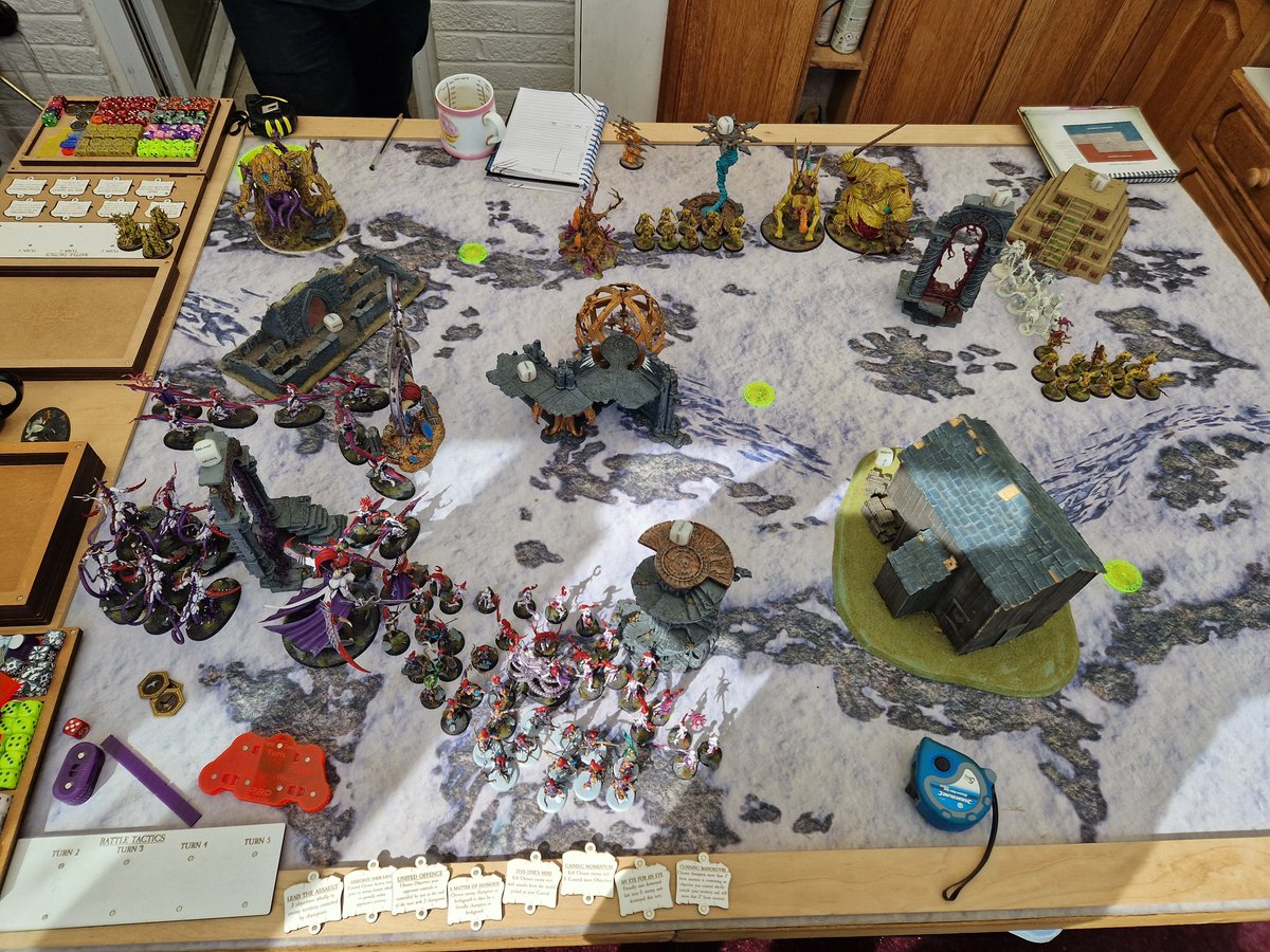 tzeentchmike's tweet photo. Gaming day today. First up into steves nurgle. Sloppity were just too much to deal with again for a combat army, with the hedonites going down to a major loss. Incarnate was a threat which I didn't deal with well losing the fiends to it. #aos #hedonites https://t.co/cPUUNeuCVR