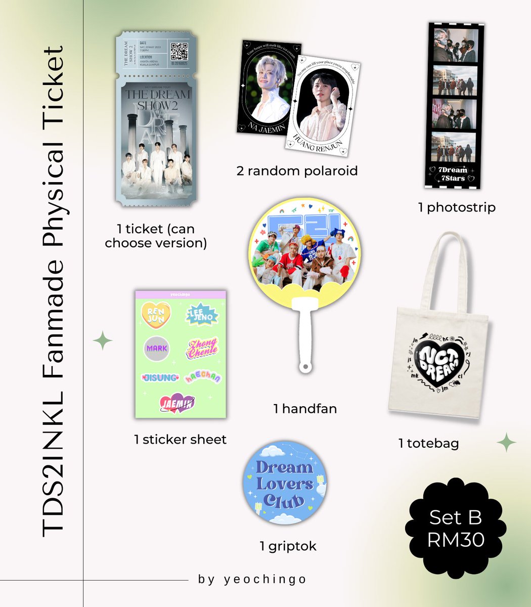 YeochinGo's tweet photo. [MY GO] TDS2INKL Fanmade Physical Ticket 🎫

Calling for 🇲🇾 nctzen! Finally we're dropping the #TDS2inKL collection 💚

🔗 https://t.co/5i7ALamXkm
🏷️ RM5 - RM30
🔚 20/4 (11PM)

#YCGmerch #TDS2inMY #TDS2INKL #THEDREAMSHOW2_in_KL #THEDREAMSHOW2_In_A_DREAM #pasarNCT #pasarNCTmy https://t.co/7dvWznjK3a