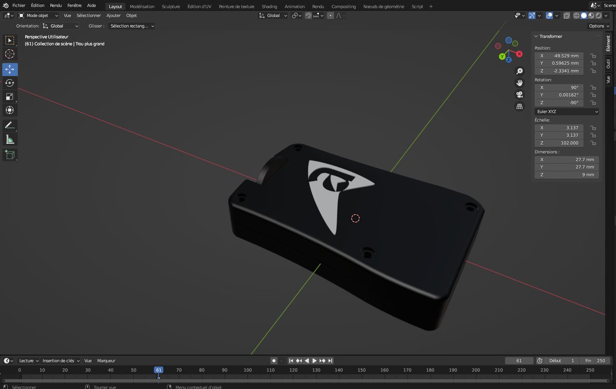 Modification du boitier pour notre rover RTK avec connexion Bluetooth pour smartphone Android. La maquette avec les modifs est validée, plus qu'à lancer l'impression 3D du boitier final !
#opensource #blender #centipede #rtk #gnss #gps #f9p