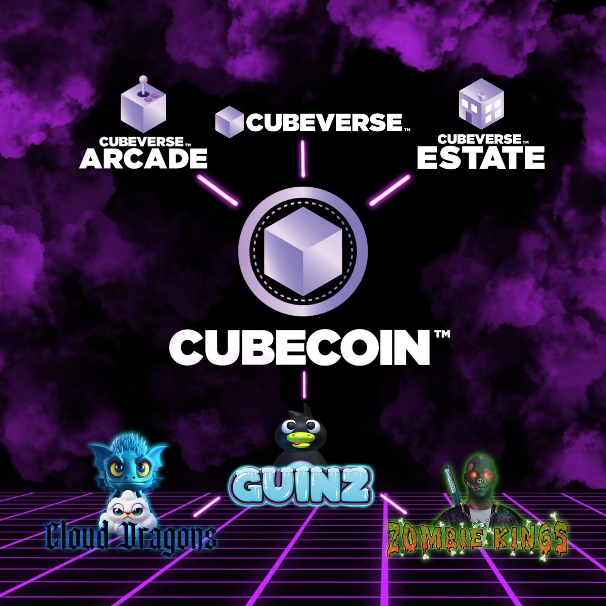 🪙Cube Coin🪙 

Attached to the polygon network 

Cube Coin is at the heart of a number of brands 💜

@CubeverseTM 
<a href="/the_guinz/">Guinz</a> 
<a href="/ZombieKingsNFT/">Zombie Kings</a> 
<a href="/CLOUDDRAGONS1/">madguy.eth</a> 

Super amped at the release of our coin 

Who else is ready this is just the tip of the ice berg 

#NFTs #Crypto #NFT