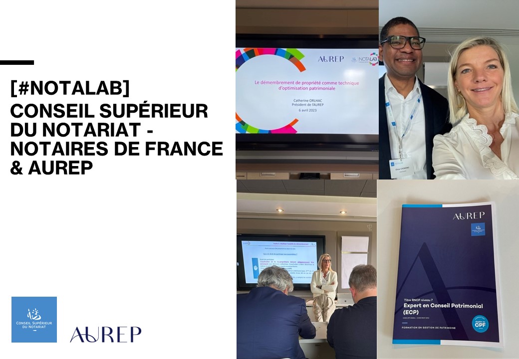 #NOTALAB <a href="/Notaires_CSN/">Notaires de France</a>  &amp; <a href="/AUREPClermont/">AUREP</a> 
🎙️Interventions 06/04/2023 :
Le démembrement de propriété comme technique d'optimisation patrimoniale, <a href="/COrlhac/">Catherine Orlhac</a> 
Le notaire : conseil de la personne âgée vulnérable, <a href="/OChomono/">Olivier Chomono</a> 
En savoir plus 👉 urlz.fr/lhkk
#aurep #formation