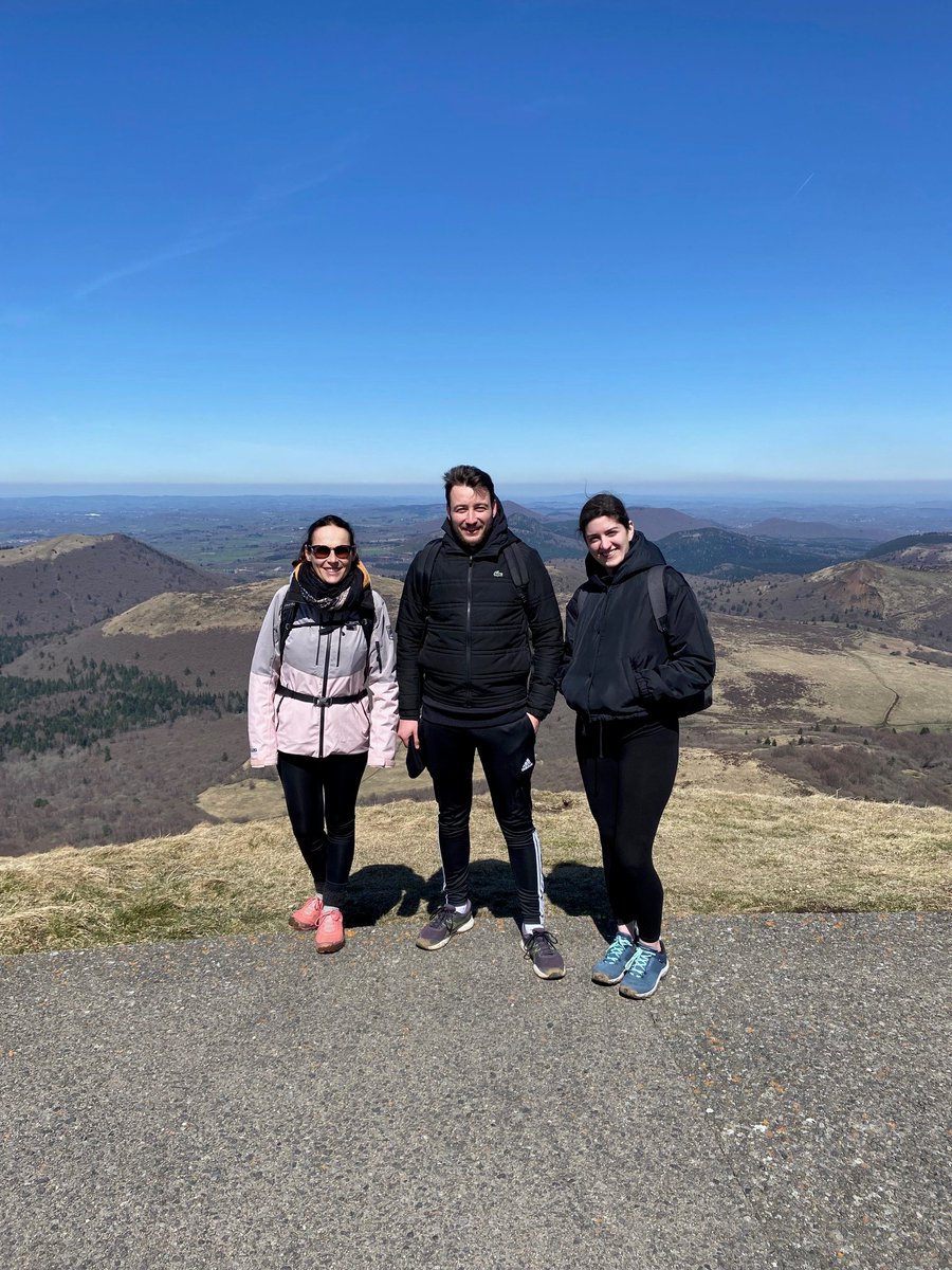 AntoineMolaro's tweet photo. Hello World! Celebrating this awesome group of people #MolaroLab! We climbed the Puy de Dome through what is called the "goat trail" - still a bit cold up there (1400m) but worth checking the snowy weather station ! So proud of this #team... Come join us ! @GReD_Clermont #watwat https://t.co/n1B00Dtk1p