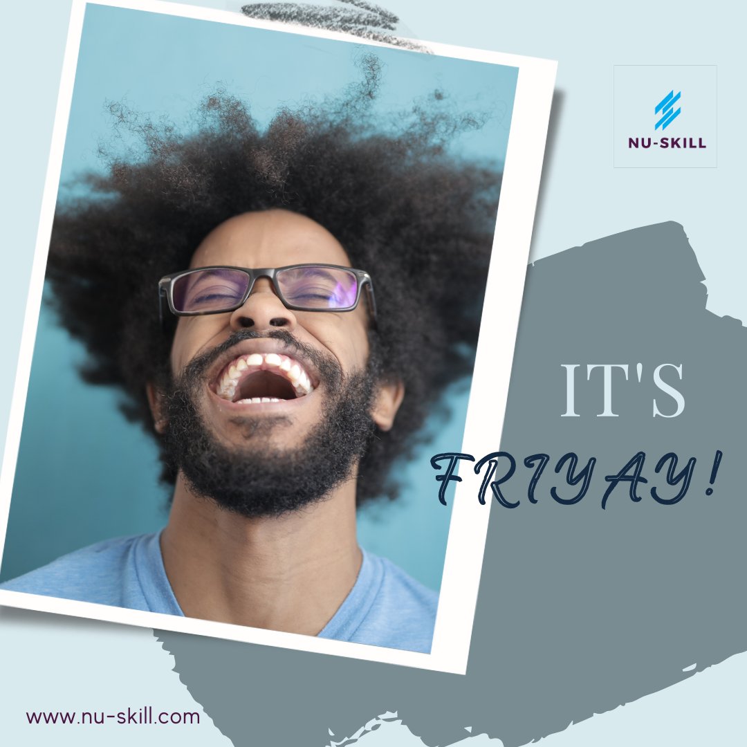 YAY! IT'S FRIYAY!

Time to get your groove on, unwind and have some fun.

#nuskill 
#fridaytech 
#friday 
#techpro
#techteam 
#techcourses 
#techtraining 
#onlinelearning