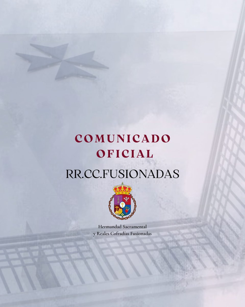 rcfusionadas's tweet photo. || COMUNICADO OFICIAL || 

@cofradiasmalaga #CofradiasMLG https://t.co/4mpTvLIkel