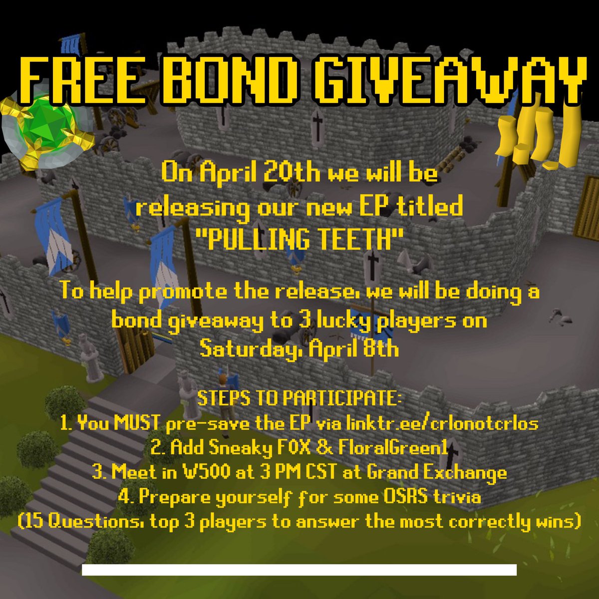 crlo___'s tweet photo. Show out for the boys on Saturday 🤘🏽
#OSRS #oldschoolrunscape #runescape #giveaway #freebond #pking #skillspecs https://t.co/lLEGCbIq0C