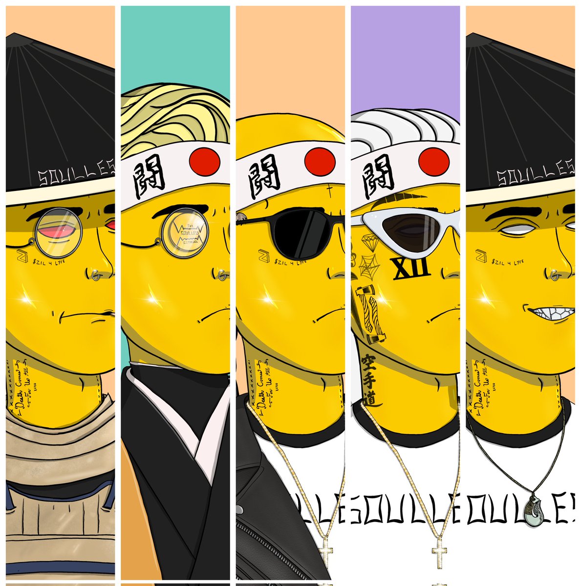 PhenomStarzNFT's tweet photo. My goldie #Soulless Squad will be game characters in War for Zillarnia.
Don't sleep on @SoullessCitadel anon. Join the #ZilFam and become a #SoulFam today!
#Zilliqa #ZIL #TSC #WfZ #NFT #NFTs #NFTCommunity https://t.co/SsqKWQt72c