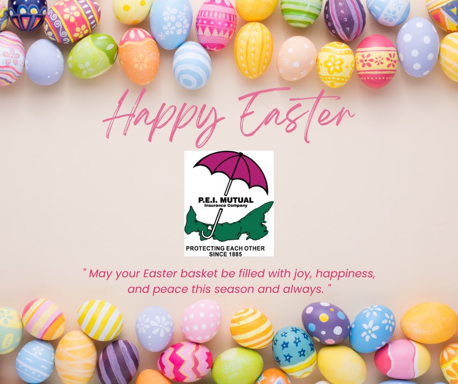 Wishing all Islanders a safe &amp; Happy Easter! 🐣 
#PEI #Easter2023