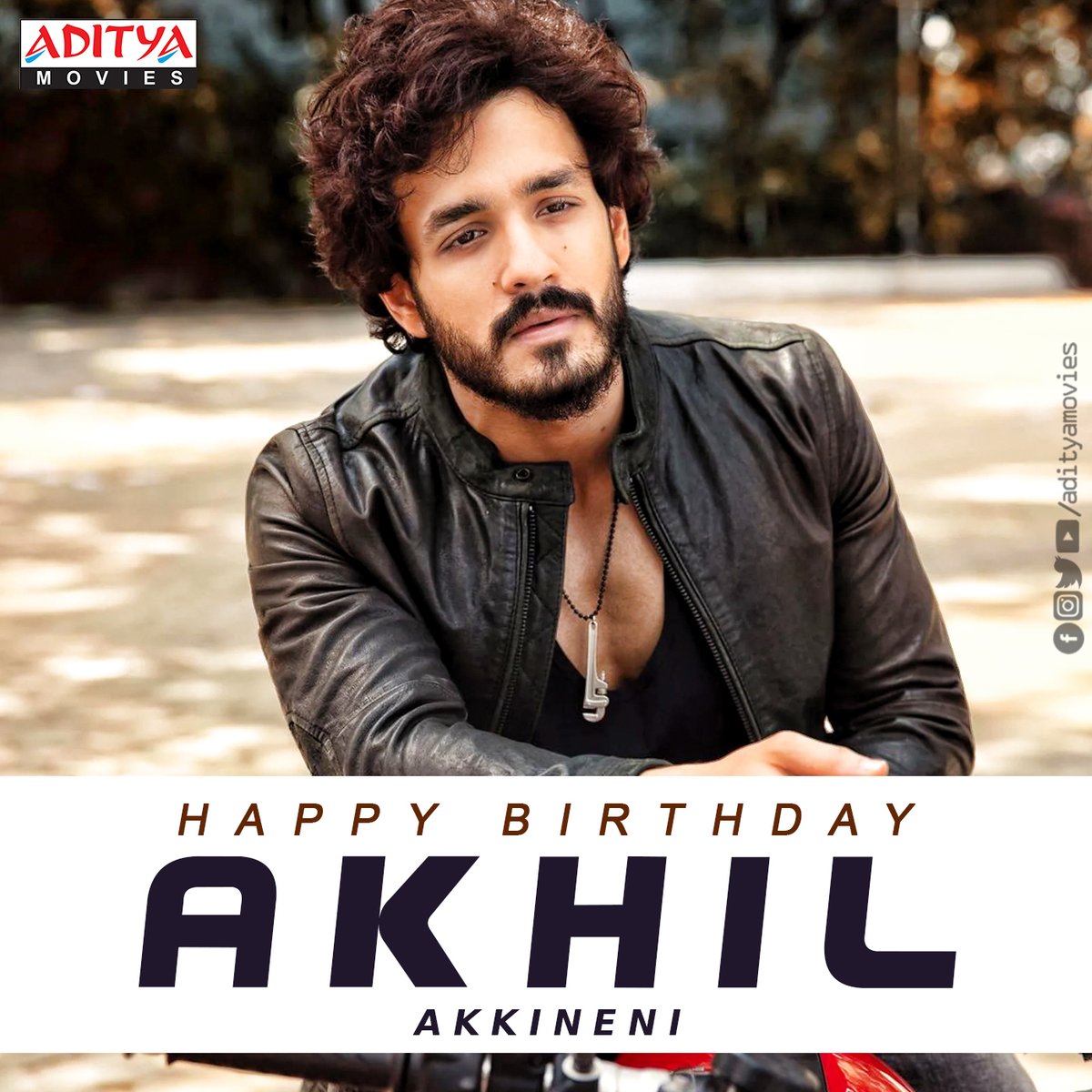 Here are the best wishes for the Handsome Hunk <a href="/AkhilAkkineni8/">Akhil Akkineni</a>  on his Birthday, may the year ahead be filled with happiness, peace and contentment!
#HappyBirthdayAkhilAkkineni #HBDAkhilAkkineni #AdityaMovies