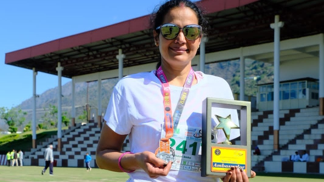 nutanamar's tweet photo. Jai Mata Di 📷
1st Runner Up SMVD KATRA Half Marathon 2023 (2nd edition) 21 Km in my age category feeling blessed after running in feet of Mata Vaishno Devi 📷
#indianmarathon #jaimatadi #LucknowRunner #runबाज़ #smvd
@FitIndiaOff
#NutanRunning #fitindiaambassador https://t.co/rw0Hxw7RHA
