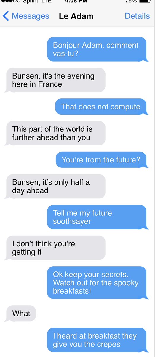 bunsenbernerbmd's tweet photo. Every week my dad saves text messages from me to the family and on Friday he shares them.
It’s Texts From Bunsen!!!
#TextsFromBunsen
#GoodFriday2023 https://t.co/o0uUcnSJB1