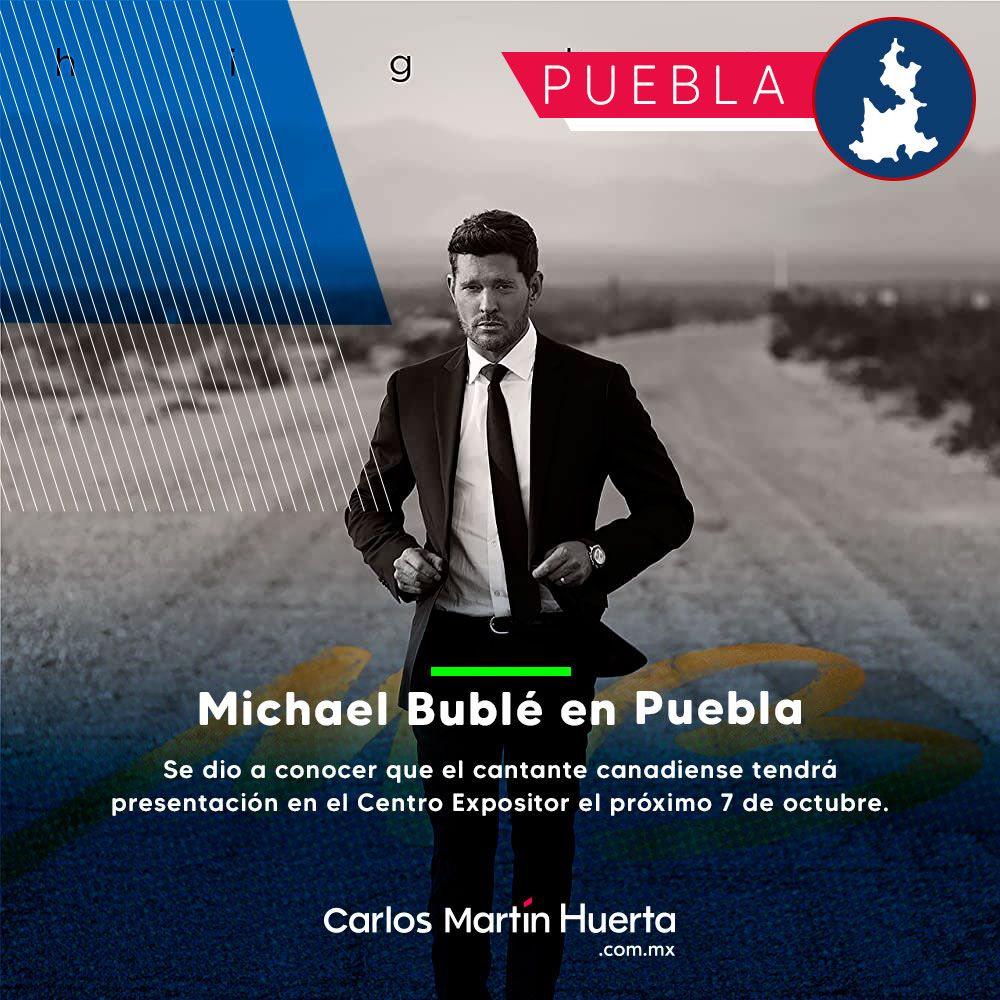 carlosmartinh's tweet photo. 🎙🎶VIENE A PUEBLA MICHAEL BUBLÉ🎵

Los boletos saldrán en preventa exclusiva de Banco Azteca el 11 y 12 de abril a las 10:00 horas.
El 13 de abril a las 10:00 horas en el sistema: https://t.co/3WbobEAzd9 y Centro Expositor Puebla
Fecha: 7 Octubre
Precios no han sido revelados. https://t.co/oVVxEZsj5r