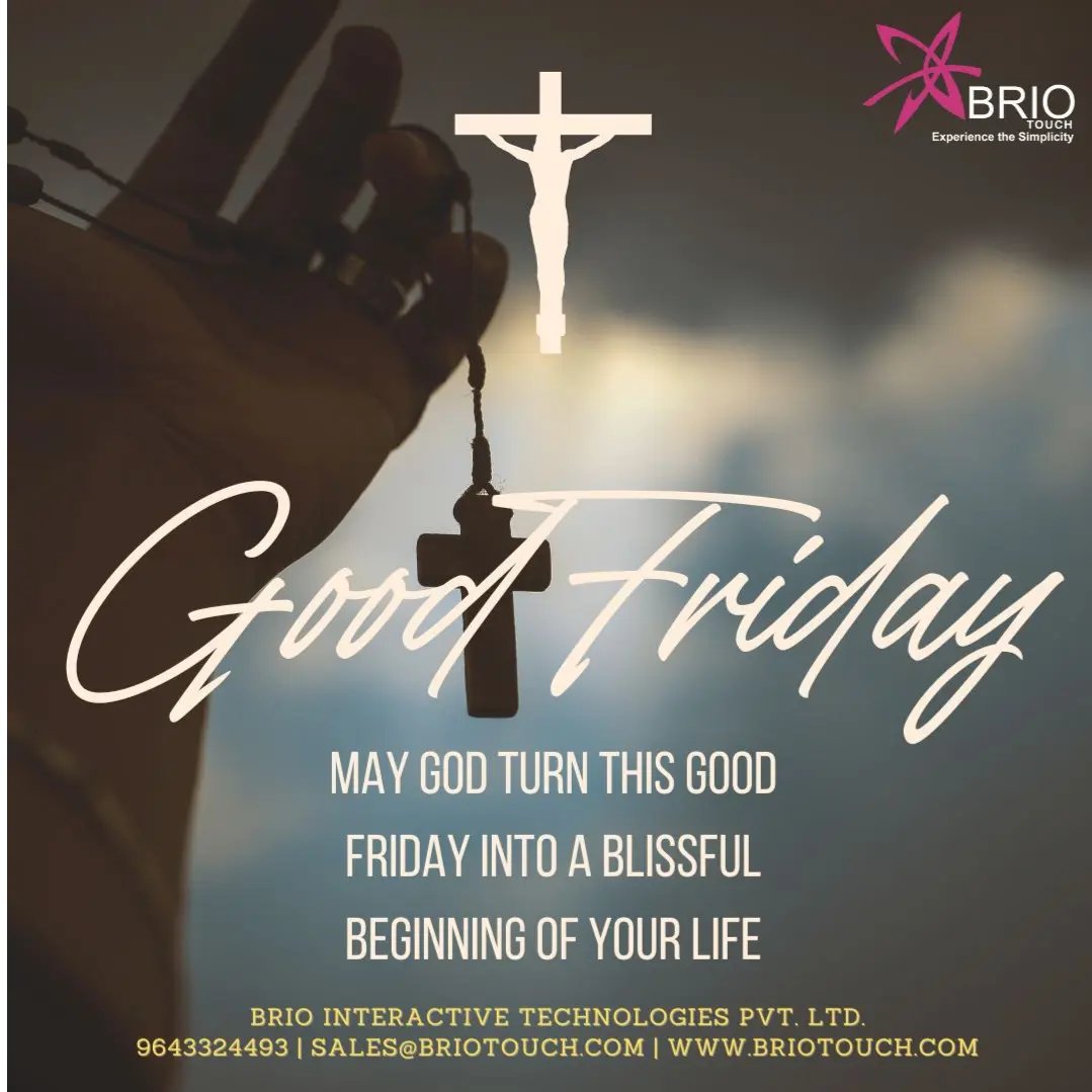 brio_touch's tweet photo. Warm wishes to you on the occasion of Good Friday from Brio#interactiveflatpanel
#briotouch #brio #creative #digital #android #teaching #apps #view #class #collaborationindia #panel #brio #online https://t.co/mztNyPJ2Lj