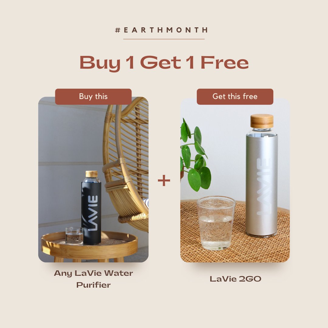 NatSustenance's tweet photo. Want to ditch the single-use plastic water bottles? Buy any LaVie water purifier and get the 2GO version for free. No code required: https://t.co/gQKzYXzS4a

#earthmonth #earthday #saynotoplastic #plasticfree #singleuseplastics #plasticorplanet https://t.co/O8prBS0CMC