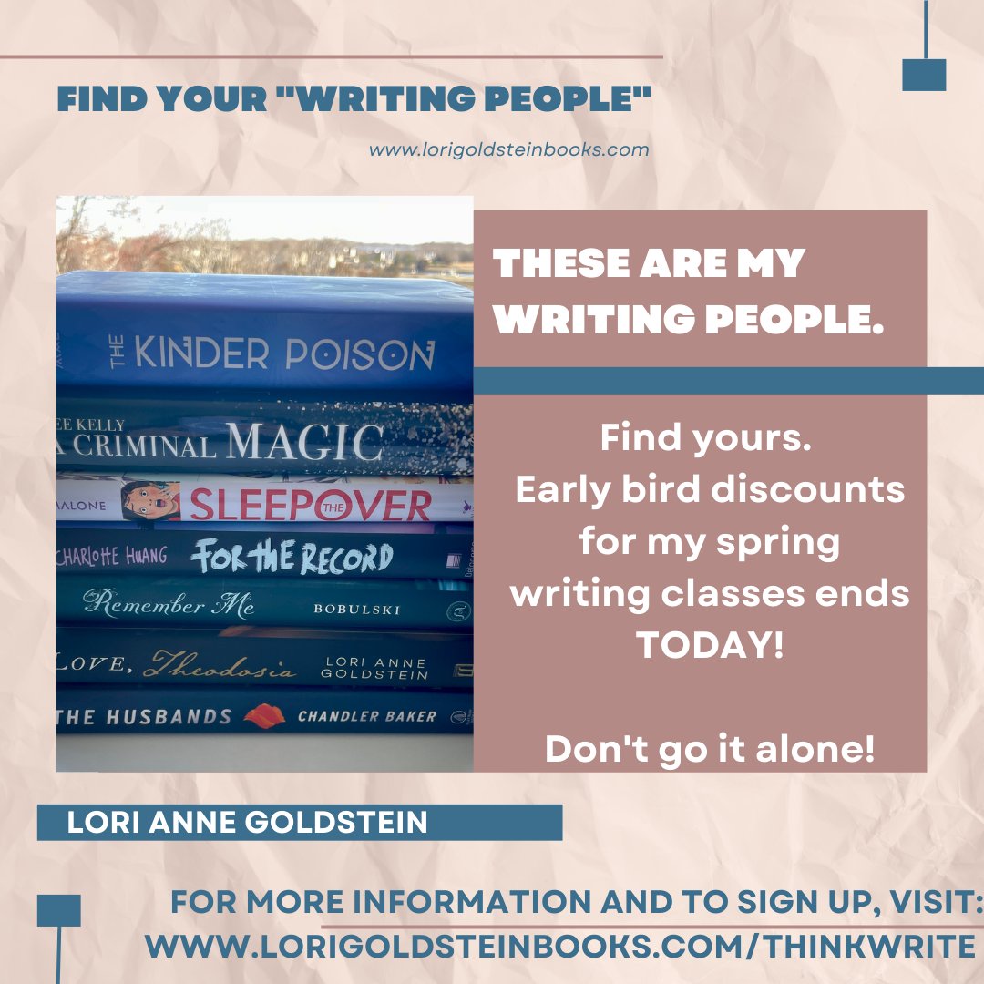 We have become a last-minute culture. And we never get in at that hot new restaurant. We pay through the nose for travel. Treat yourself and your writing better. Sign up today--accountability, mentorship, in-person retreats and more. Visit: lorigoldsteinbooks.com/thinkwrite  #amwriting