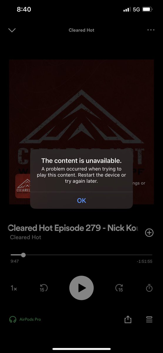 FarToo_Average's tweet photo. @SpotifyUSA @spotifypodcasts 

I can’t listen to any of this podcast anymore. It’s like within the last week nothing for @AndyStumpf77 podcasts can’t play. I’ve re downloaded the app. Restarted the app. Restarted my phone. What’s going on? https://t.co/b458F8wNCq