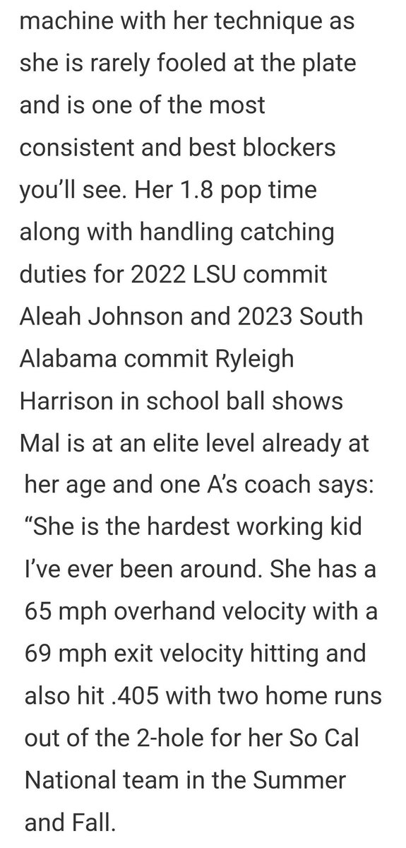 Athletics_2027's tweet photo. Extra Innings Elite Top100 Rankings continues for the Class of 2027 for 2023 with Mallory Earp sliding in next for SoCal's 09 National team. She made a jump from #28 last year to #16!! Congrats 12, Keep Workin' hard kid everyone sees you! #SoCal09N https://t.co/2k6iM6SBqE