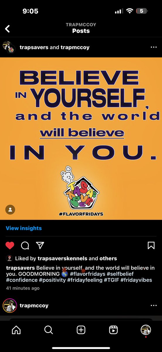 TrapMccoy's tweet photo. Believe in yourself and the world will believe in you. GOODMORNING
• #flavorfridays #selfbelief
#confidence #positivity #fridayfeeling #TGIF #fridayvibes https://t.co/qtJXLKcZbG