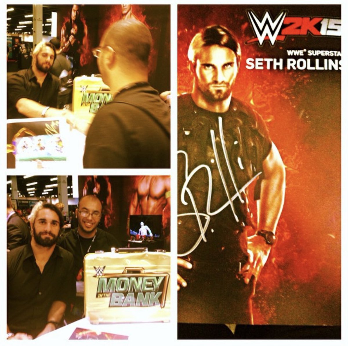KustmKontrllerz's tweet image. Fun fact: I met @WWERollins back in 2014 when he was Mr Money In The Bank when @WWEgames was promoting the release of #WWE2K15 at the @GameStop Expo. Crazy how things came to a full circle 🎮 #WWE2K23