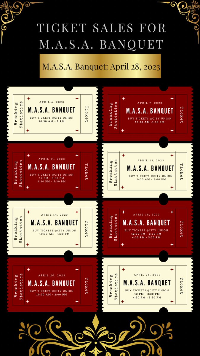 Go buy your M.A.S.A. Tickets🎟🎟

Come help celebrate graduating seniors and current M.A.S.A. members by attending our 53rd Annual Banquet. Get the chance to listen to our keynote speaker, Dr. Laura Muñoz. Enjoy delicious Mexican food🌮 and live music!!