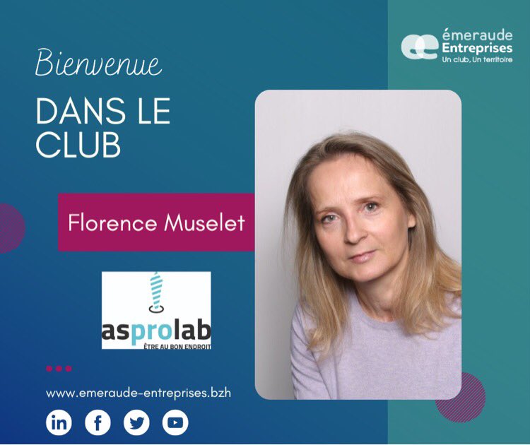 ClubEmeraudEnt's tweet image. 👋🏼 BIENVENUE DANS LE CLUB 👋🏼

Nous avons le plaisir d’accueillir Florence Muselet au sein du club Emeraude Entreprises✨
@ClubEmeraudEnt 

🔎 Asprolab c’est quoi ?
 asprolab.fr

#bienvenue #emeraudeentreprises #membre #consulting #saintmalo
