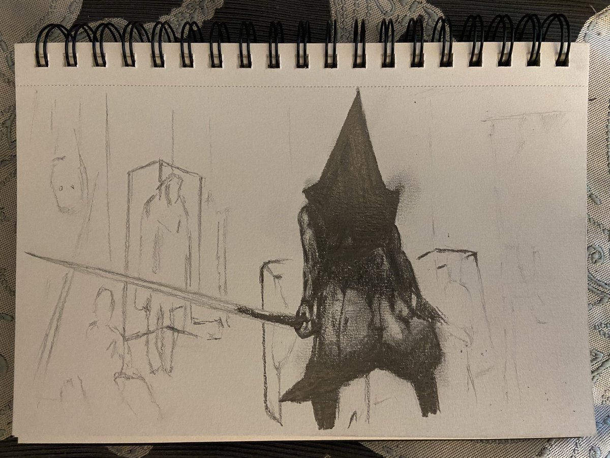 empstudioarts's tweet photo. My attempt at “Misty day, remains of the Judgement” from Silent Hill 2 

Mr. Ito’s work continues to be inspiring 

Pencil: HB - 8B

#SilentHill2 #gameart #fanart https://t.co/DJ9jCQriuK