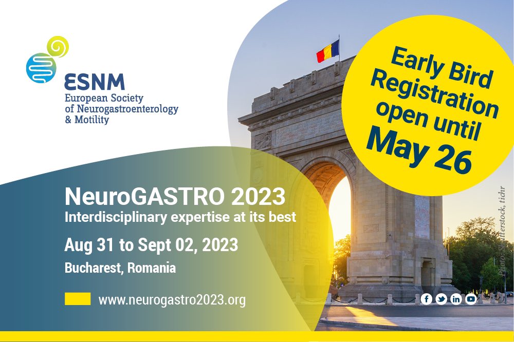 Interdisciplinary expertise at its best! Are you planning to attend #NeuroGASTRO2023 from 31 AUG to 2 SEPT in beautiful Bucharest? 🐦Take advantage of early bird pricing &amp; join us for this exiting meeting on #neurogastroenterology! 👉 bit.ly/3XKf8CH 👈 #earlybird <a href="/my_ueg/">United European Gastroenterology</a>
