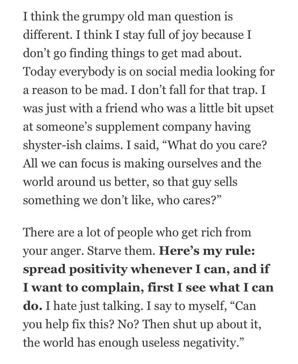 Dom_Sacco's tweet image. I love this from @Schwarzenegger’s newsletter on how he avoids turning into a grumpy old man