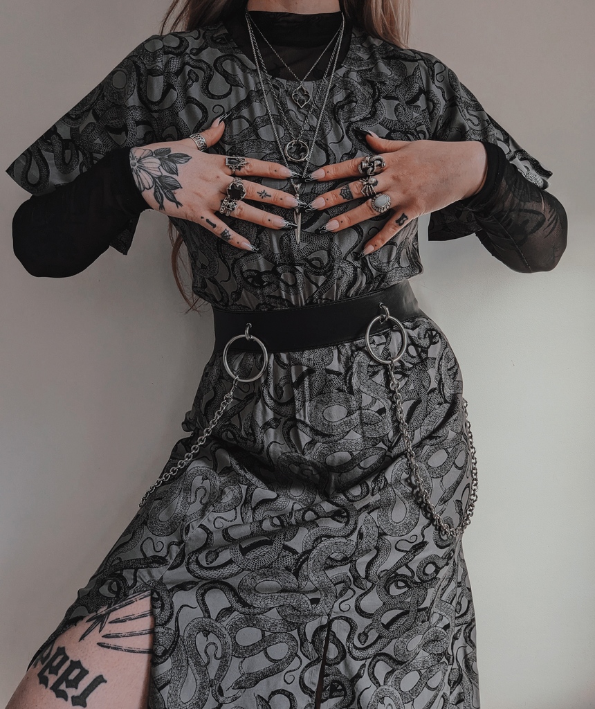 disturbiaco's tweet photo. Grey, snakey but cute - I'll name you Ophidia 🖤✨
📸 @kllsym
#disturbiaclothing #disturbiacommunity #altfashion #gothicfashion #altstyle #gothfeed https://t.co/1ZO7QHa5uC