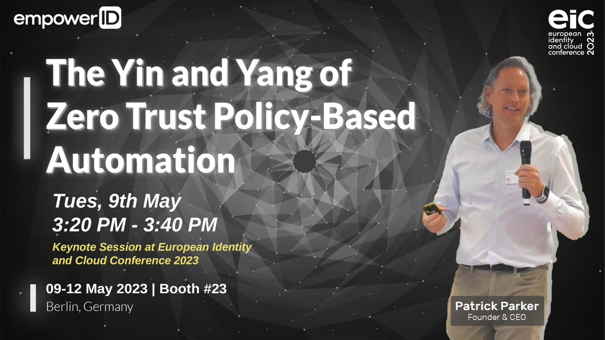 Creating "access" is a delicate art of balance; A perfect Yin and Yang between various policies of granting &amp; preventing access, working complimentarily to one another to create a perfect identity management platform. 

Catch Patrick's insights at EIC2023: bit.ly/40Q8QDF
