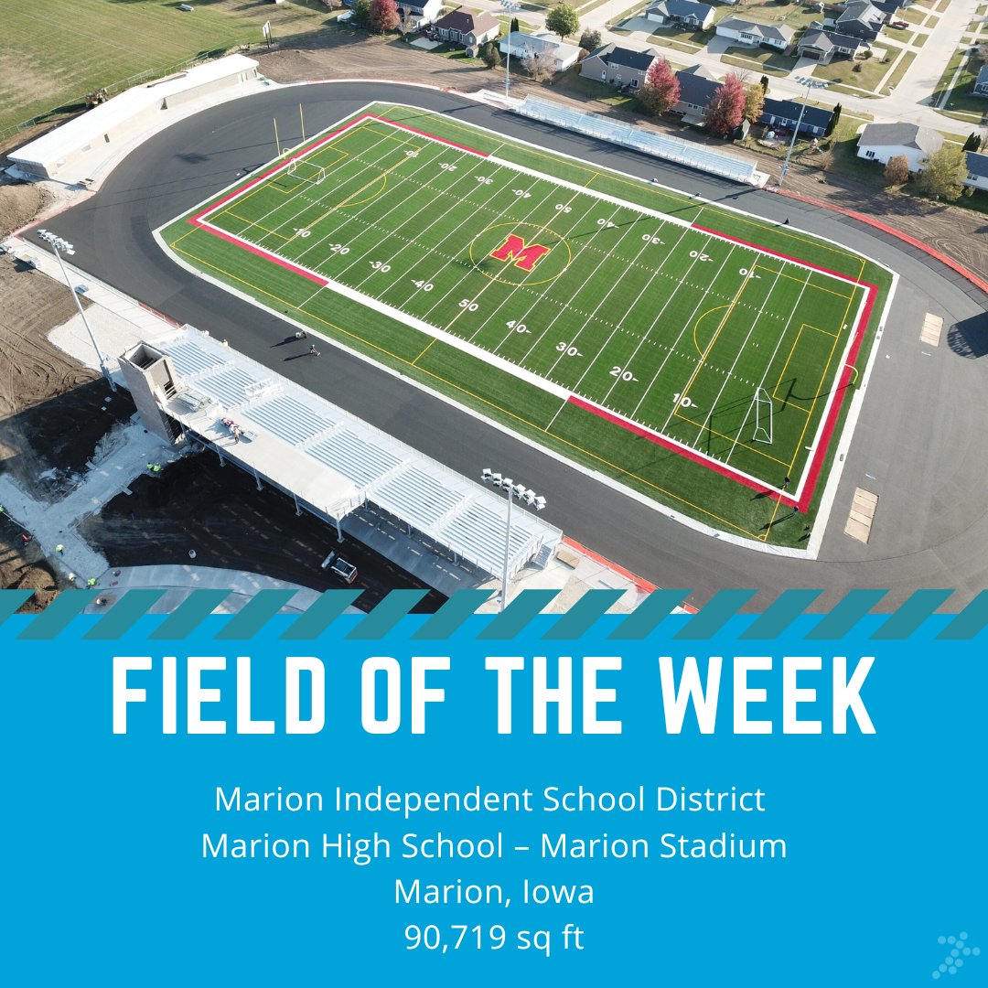 The Field of the Week belongs to the <a href="/Marion_Wolves/">Marion High School</a> in Iowa! <a href="/Marion_ISD/">Marion ISD</a> <a href="/MarionWolvesFB/">Marion Wolves Football 🏈</a> <a href="/MarionREDnation/">REDNation</a>

Featuring:
🏈<a href="/Traverse_L_A/">Traverse Landscape Architects</a>
⚽<a href="/SPRINTURF/">SPRINTURF</a>
🏈#BrockFILL
⚽<a href="/TeamBrockUSA/">BrockUSA</a> SP Series SP20XL shock pads

#thebrockway #saferfields #safersports #artificialturf #sportshistory