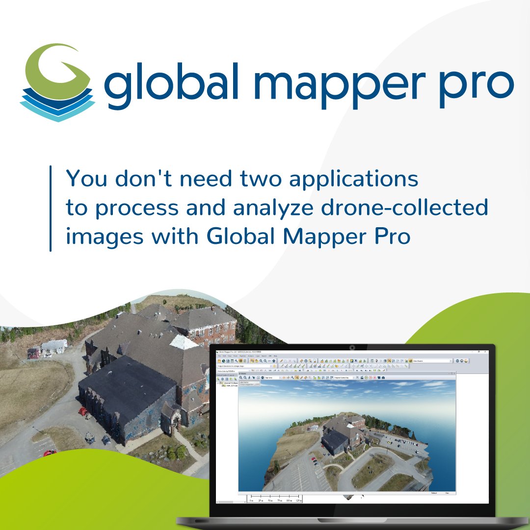 BlueMarbleGeo's tweet photo. Using structure from motion with opportunities to add ground control points for positional accuracy, the Pixels to Points tool in #GlobalMapperPro generates 3D point cloud, orthoimage, and mesh from a set of drone-collected images. Download a trial today! https://t.co/5zOnLloFfF https://t.co/5KjytgXuzr