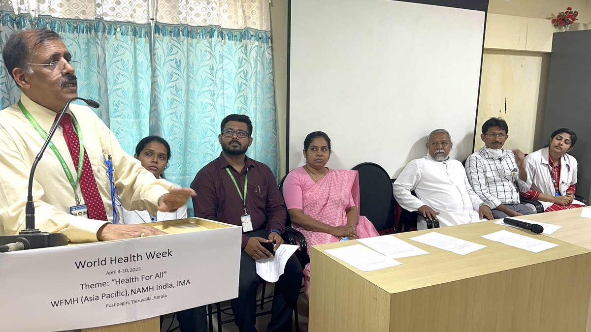 RoyKallivayalil's tweet photo. Today is #WorldHealthDay
75 years of WHO! Platinum Jubilee (1948-2023)
Theme: "Health for All".
Let's work together to achieve this goal!
Observance at Thiruvalla #India
#WHO75 #IMAIndiaOrg https://t.co/ZAm68I0Ajs
