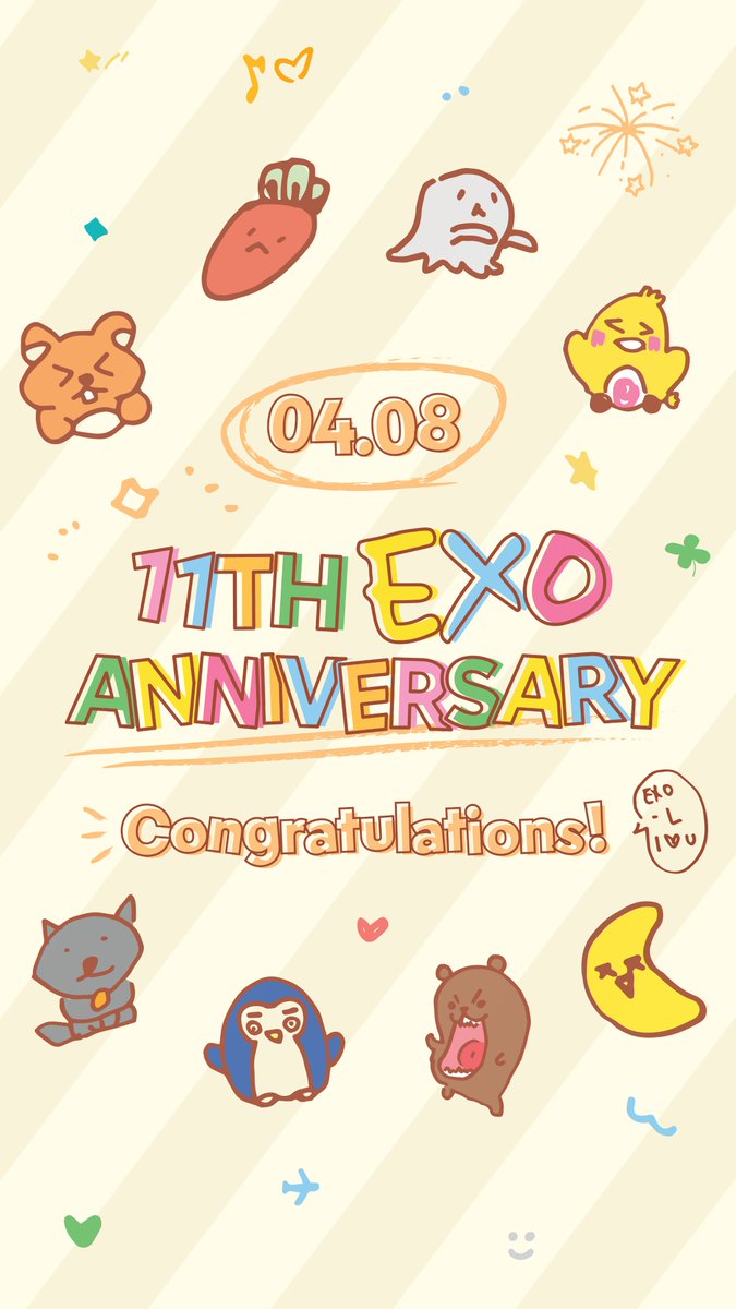 EXO Debut 11th Anniversary 4.8 Congratulations! #엑소 #EXO #weareoneEXO #EXO11thAnniversary