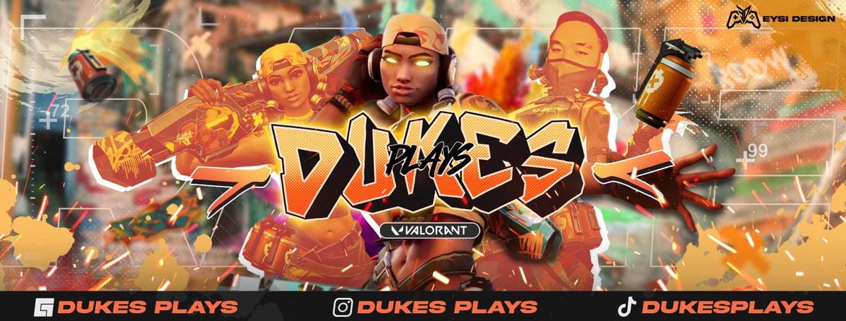 eysidesignph's tweet photo. Raze Banner for DukesPlays! 🔥💯

Open For Commission! "Express Your Gaming Ideas"    

#gamingdesign #valorantdesign #valorantbanner #Valorant #TwitchBanner #esports #esportsgaming #commissionsopen #streamer #TwitchAffilate #streamoverlay #GraphicDesign #raze #bannerdesign https://t.co/3YSCW8ghjI