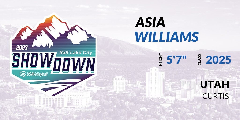 Welcome Class of 2025 Asia williams of Curtis HS to the <a href="/PrepDig/">Prep Dig 🏐</a> Showcase @ Salt Palace Convention Center. 

🔥🏐 #PDSaltLakeCityShowdown 🏐🔥

More Info! 👇  events.prepdig.com/e/762/register…