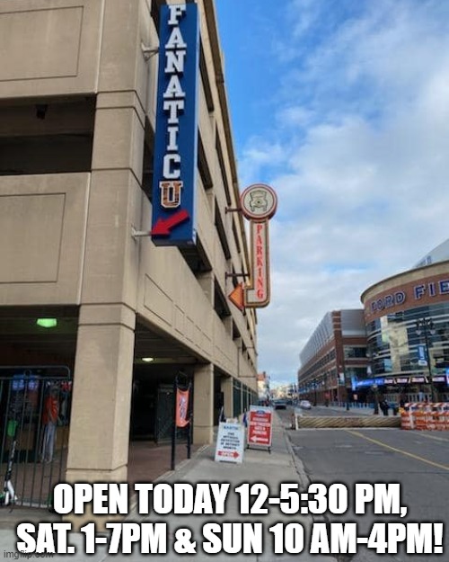 FanaticUSports's tweet photo. We're open all weekend so stop by and stock up on all the latest @tigers gear...jerseys, jackets, hoodies, t-shirts, hats, accessories and more! You can also shop Garden City or Taylor starting at 10 am, or anytime at https://t.co/aCpr7DsBYv! https://t.co/qfD17p876q