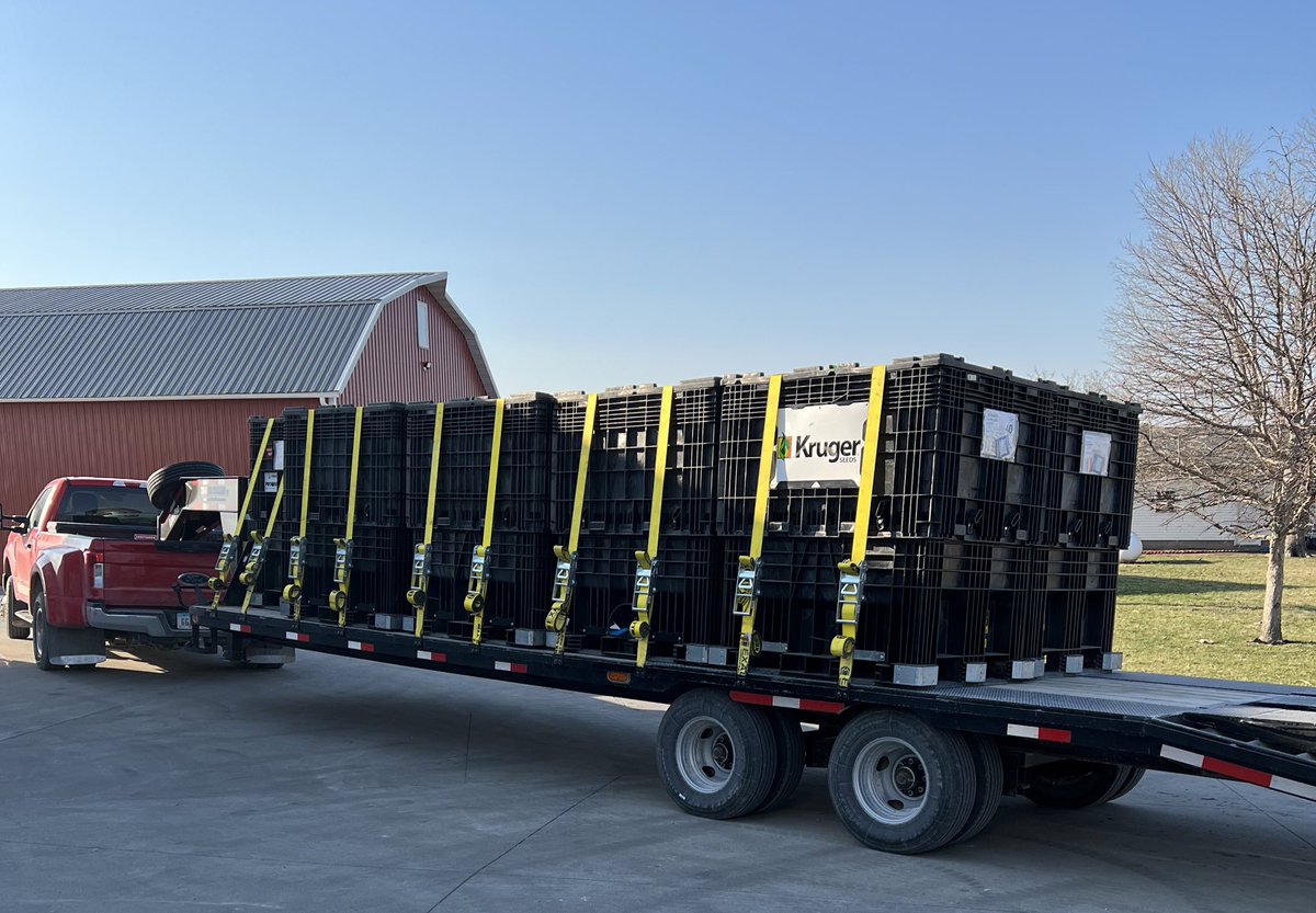 Perfect IA spring morning to deliver 20 tons of <a href="/pivotbio/">Pivot Bio</a> On-Seed nitrogen to a customer. Keeping corn plants fed all year! @Kruger_Seeds #plant23 #finallyspring #nitrogen