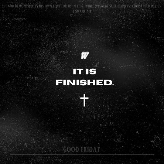 Never forget the Cost of our Salvation.
#ItIsFinished #GoodFriday