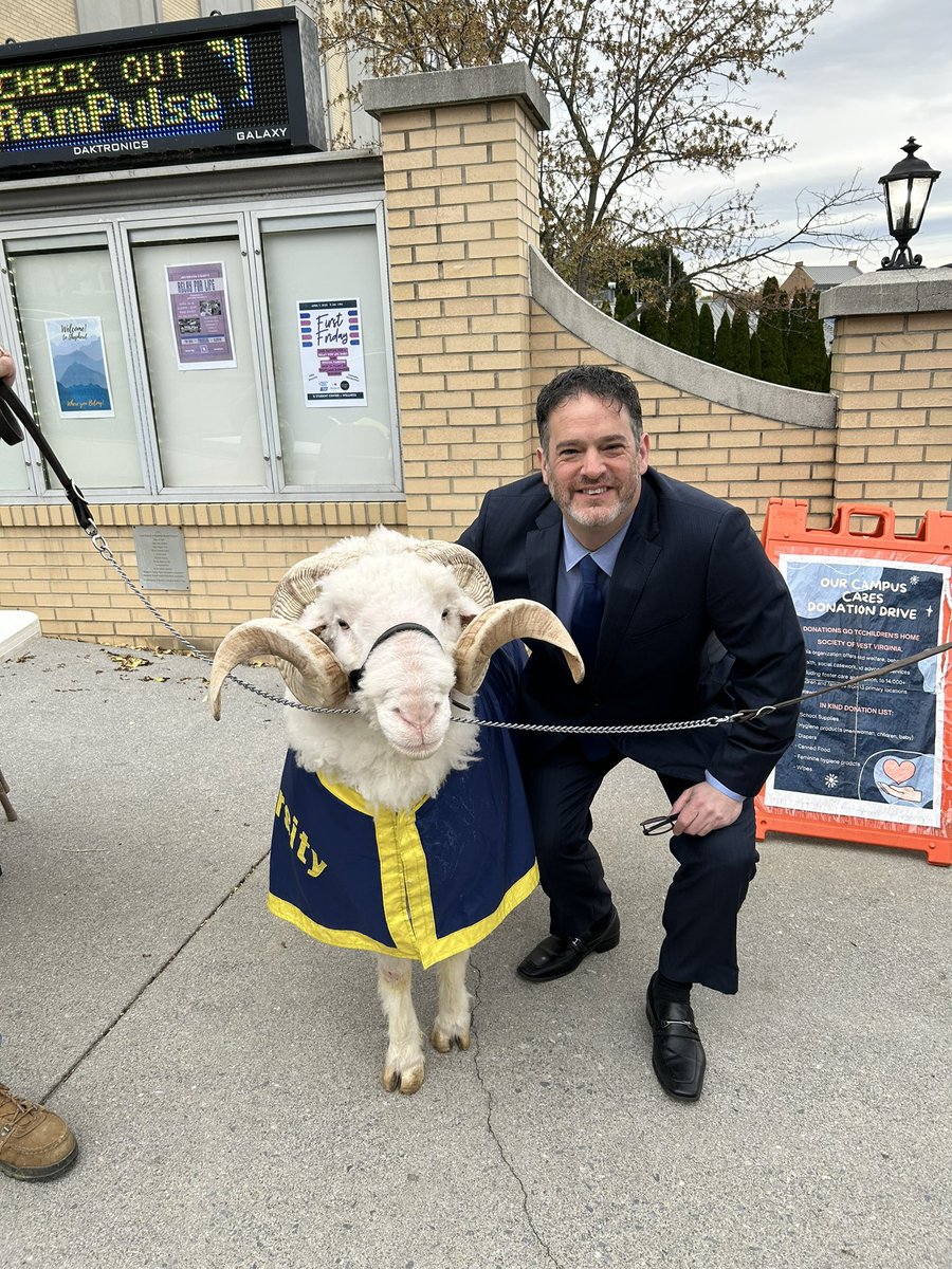 pushkinforhouse's tweet photo. We’ve had a very informative couple of days with @Hunt_Institute at @ShepherdU. Learning more about childcare, early childhood dev., and all issues related to education. These issues should be our top priority if we are to have a future…And I met a ram. #WVLR23 https://t.co/3yswCPv6Do