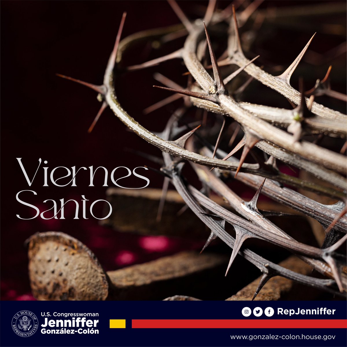 Jenniffer's tweet photo. Hoy es un día de reflexión y recogimiento. Recordemos el sacrificio de Jesús en la cruz y renovemos nuestra fe en su amor incondicional. A su vez, unámonos en oración por todas las personas que sufren en el mundo. Qué la pasión de Jesús nos inspire a ser más compasivos y solidarios. #ViernesSanto