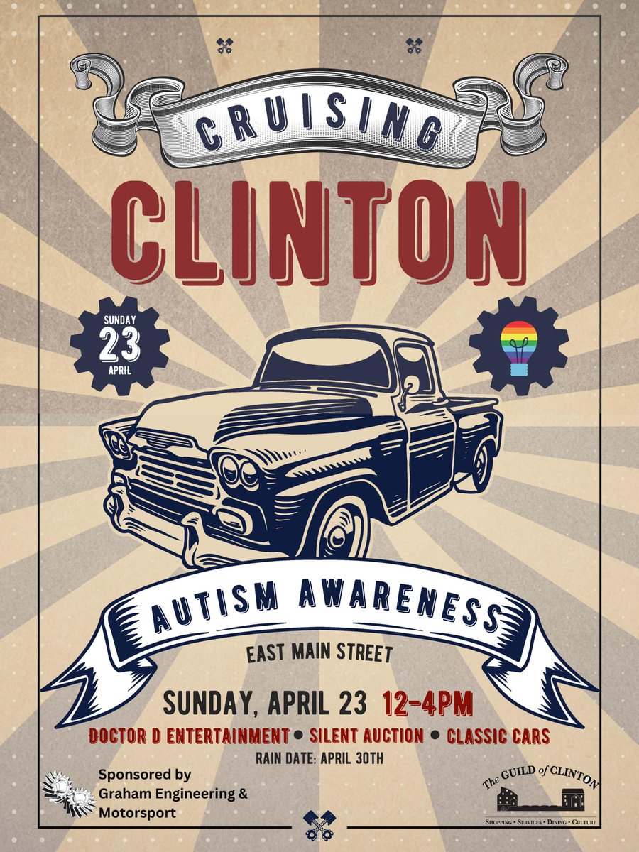 Mark your calendars for the Cruising Clinton event on April 23rd! 

#Hunterdonmainstreets #hunterdoncountynj #Visitclintonnj #clintonnj
