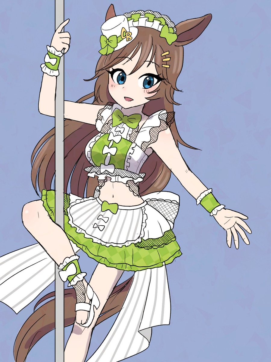 「じゃあウマがプリティーの服着てポールダンスしてる絵描くしかないじゃん(?) 」|アヤハナ。のイラスト