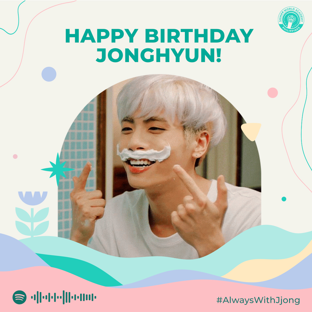 shawolacademyph's tweet photo. Happy birthday, Jonghyun!🥳

To our one and only Shinin' Bling Bling, thank you for being the poet-artist of our lives. Your artistry continues to inspire us. We love you and we miss you!❤️

#따뜻한_봄이_오는게_종현인가봐
#HAPPY_JJONG_DAY #AlwaysWithJjong @SHINee @realjonghyun90 https://t.co/wc9I4caRZ4