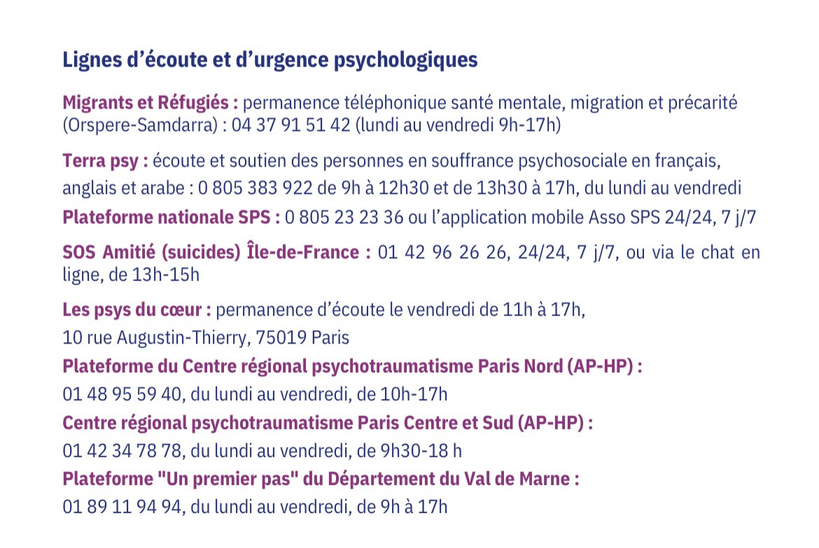 HomeAsso's tweet photo. Lignes écoute et d urgence psychologiques #idf #psy https://t.co/x4fMPgJFLL
